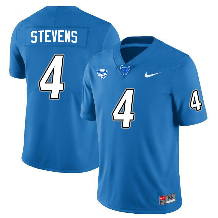 Buffalo Bulls #4 Jyaire Stevens College Football Jerseys Stitched Sale-Blue